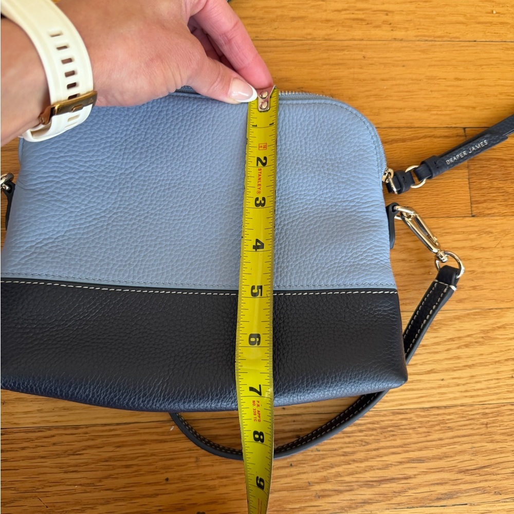 Draper James Two-Tone Light Blue and Navy Leather Crossbody - Picture 11 of 12